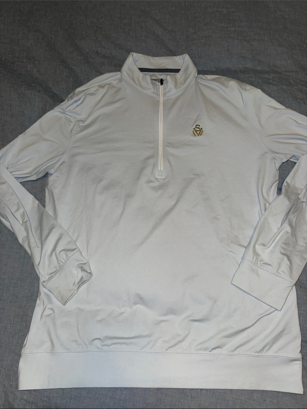 Men's White Half-Zip Performance Sweater - Sage Valley - Peter Millar Blue - L